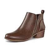 mysoft Women's Ankle Boots Low Chunky Heel Round Toe...