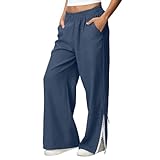 Women's Linen Pants Summer Casual Elastic Waist Wide...