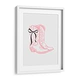 Canvas Lab | Pink Cowgirl Boots with Black Bow by Jolly...