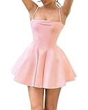 CORIRESHA Women's Casual Square Neck Ruffled Mini Party...