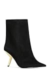 AZALEA WANG Quinney Black Liquid Luxe Stiletto Bootie...