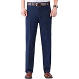 Mens Oversizes Casual Denim Pants Stretch Straight Leg...