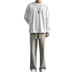 Men's Loose Straight Wide Leg Jeans Denim Pants Black...