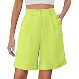 Women's High Waist Dress Shorts Elastic Dressy Wide Leg...