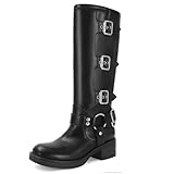 RJYLP Knee High Boots for Women Square Toe Wide Calf...