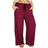 bawilom Womens Plus Size Palazzo Pants Wide Leg...