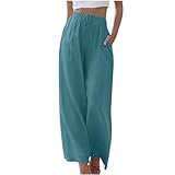 fartey Palazzo Pants for Women Cotton Linen Lightweight...