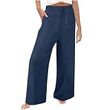 fartey Wide Leg Linen Pants for Women Loose Flowy...