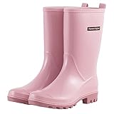 planone Mid Calf Rain Boots Women Fashion Waterproof...
