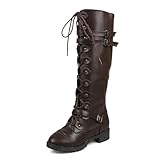 Aeloris Women's Long Motorcycle Boots Knee High Gothic...