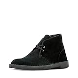 Clarks mens Bushacre 2 chukka boots, Black Suede, 9.5...