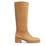 Gothictor Women's Banana Knee High Boots Square Toe...