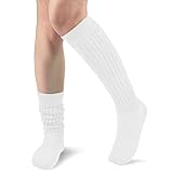 Witwot Slouch Socks Women Knit Knee High Boot Long Tube...