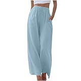 fartey Linen Pants Women Wide Leg Flowy Palazzo...