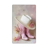 Romantic Western Pink Cowgirl Boots Single Toggle Blank...