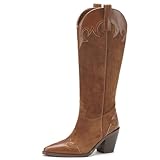Cozivwaiy Cowboy Boots Women Brown Embroidery Tall...