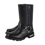 RiderVibe Men's Motorcycle Boot Black Riding Boots for...