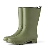 HISEA Women Rubber Boots Waterproof Wide Calf Rain...
