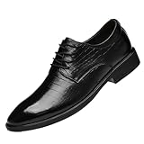 Men’s Leather Oxford Dress Shoes Classic Lace-Up...