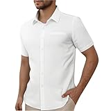 Mens Oxford Dress Shirts Stretch Casual Wrinkle Free...