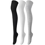 3 Pairs Thigh High Socks for Women, Warm Winter Over...