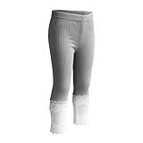 Little Girls Cropped Leggings Lace Trim Elastic Waist...