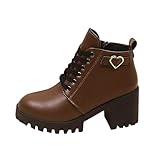Brown Women's Casual High Heel Boots Fashion Winter...