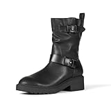 Amazon Essentials Women's Mid Calf Cropped Biker Boot,...