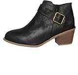 Gqreadhven Women's Chunky Mid-Heel Slip-On Leather...