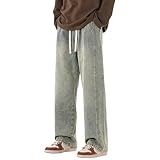 Men's Regular Fit Straight Leg Jeans Acid Washed...