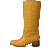 Tarkwa Womens Knee High Boots Yellow Shoes for Women...