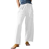 Wide Leg Linen Pants for Women Casual High Waist...