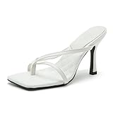 Women's Strappy Thong Heeled Sandals Stiletto Heels...