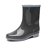 LOEHGMSGE Women'S PVC Mid Calf Rain Boots Square Toe...