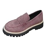 Womens Loafers Shoes Platform Chunky Penny Loafer...