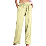 fartey Beach Pants for Women Cotton Linen Summer Beach...