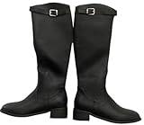 Women's Slim Calf Boots with Buckle Detail, Fleece...