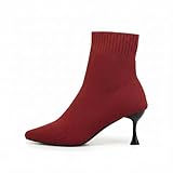 Women'S Elastic Knitted Stiletto Sock Ankle Boots Sexy...