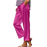 bawilom Womens Silk Satin Pajama Pants Loose Lounge...