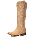 Fioralie Suede Cowboy Boots for Women Knee High Western...
