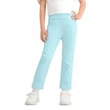 Watonic Girls Leggings Elastic Waist Solid Color...