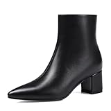Abbleet Women's Ankle Boots Pointed Toe Chunky Block...