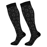 KOPIRIT Compression Socks for Women Men Black Leopard...