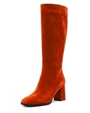 Aizhenzm Dark Orange Women’s Wide Calf Knee High...