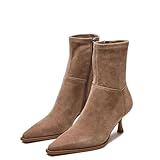 Atsroel Suede Ankle Boots For Women Kitten Heel Short...