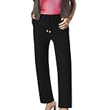 Women's Relaxed Fit Linen Trousers Elastic Drawstring...