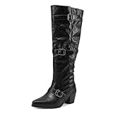 Kluolandi Women's Wide Calf Knee High Boots with Chunky...