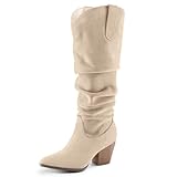 mysoft Women's Cowboy Knee-High Boots Pointed Toe Mid...