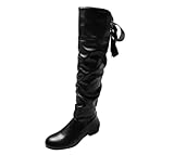 Knee High Boots Women with Bow Over the Knee FlatS...