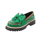 Women's Bowknot Thick Sole Loafers Anti-Slip Round Toe...